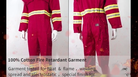 Veste de vêtements de protection ignifuge pour pompier, pantalon de costume avec bande réfléchissante dans les vêtements de travail